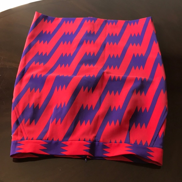 Red with purple thunder bolt A-line dress skirt